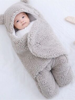 Blue Mello Swaddle Blanket Faux Cashmere Gray 0-6 Months